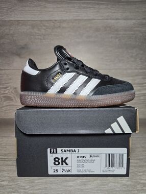 Adidas Samba J Toddler Size 8k (8c) Black White Gum New In Box IF1945
